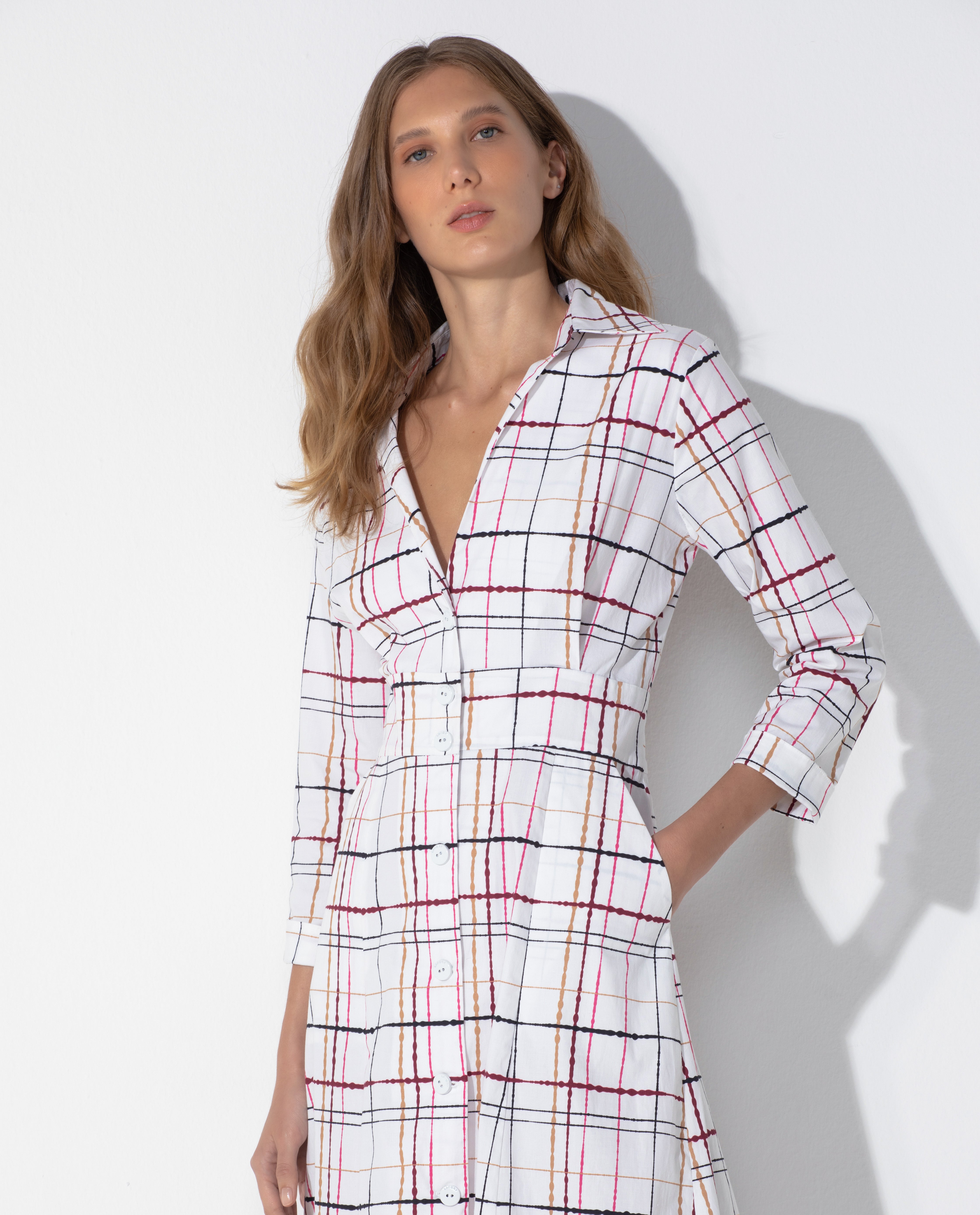 Vestido Lafort Chemise Alba Tricoline