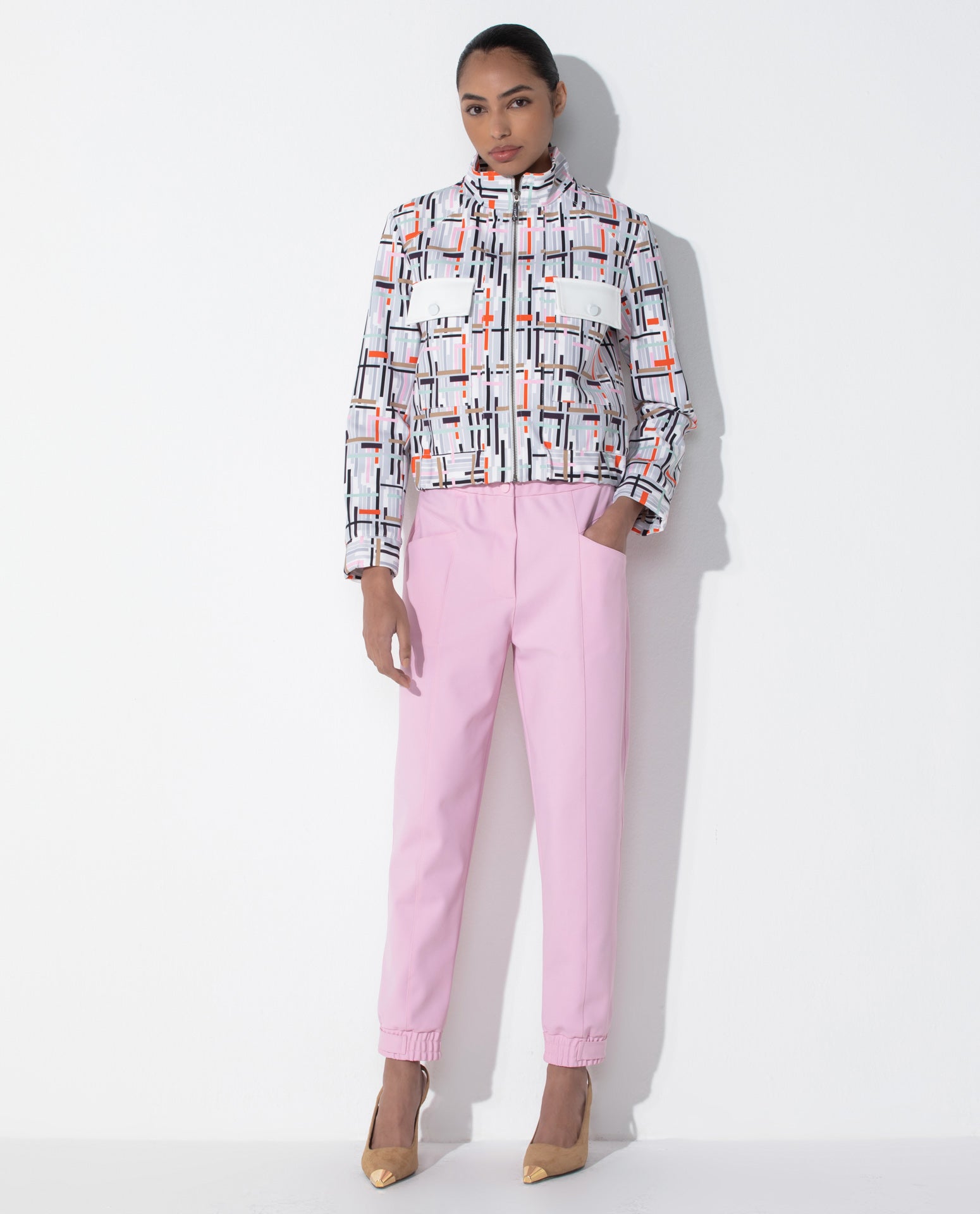 Jaqueta Lafort Bomber Odete Technoblock® Estampada