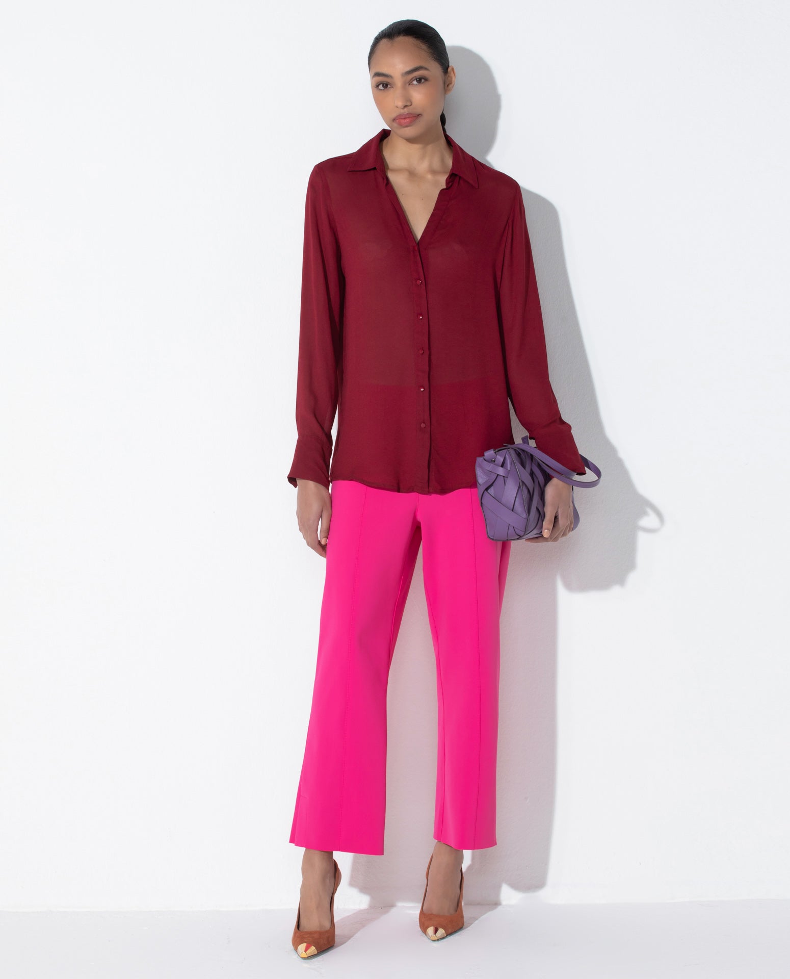 Camisa Lafort Slim Melinda Crepe Leve London Stories