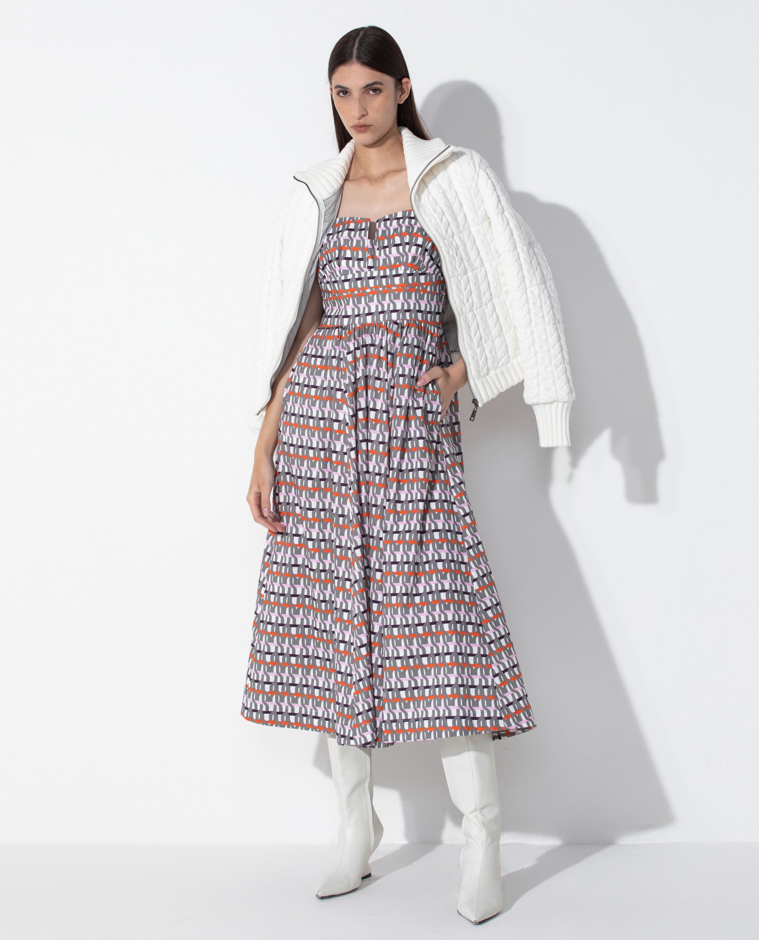 Vestido Lafort Midi Florence Tricoline Estampado London Stories