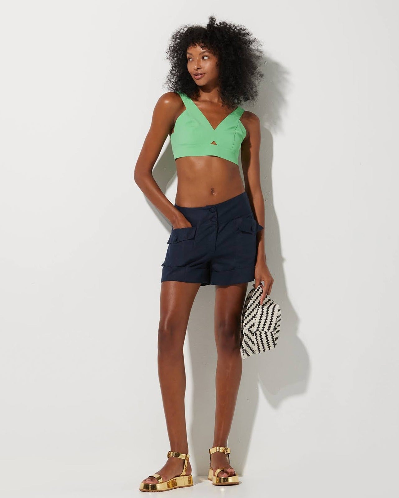 Shorts Lafort Com Bolsos Gal Linho