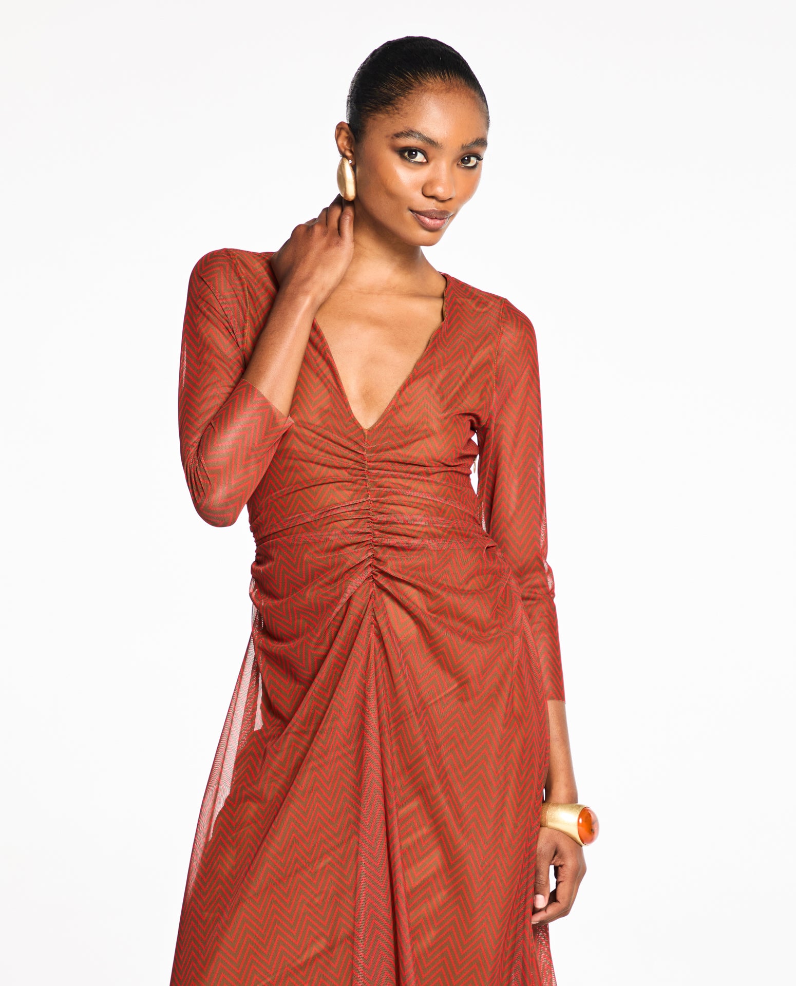 Vestido Lafort Midi Emi Tela Block Estampado