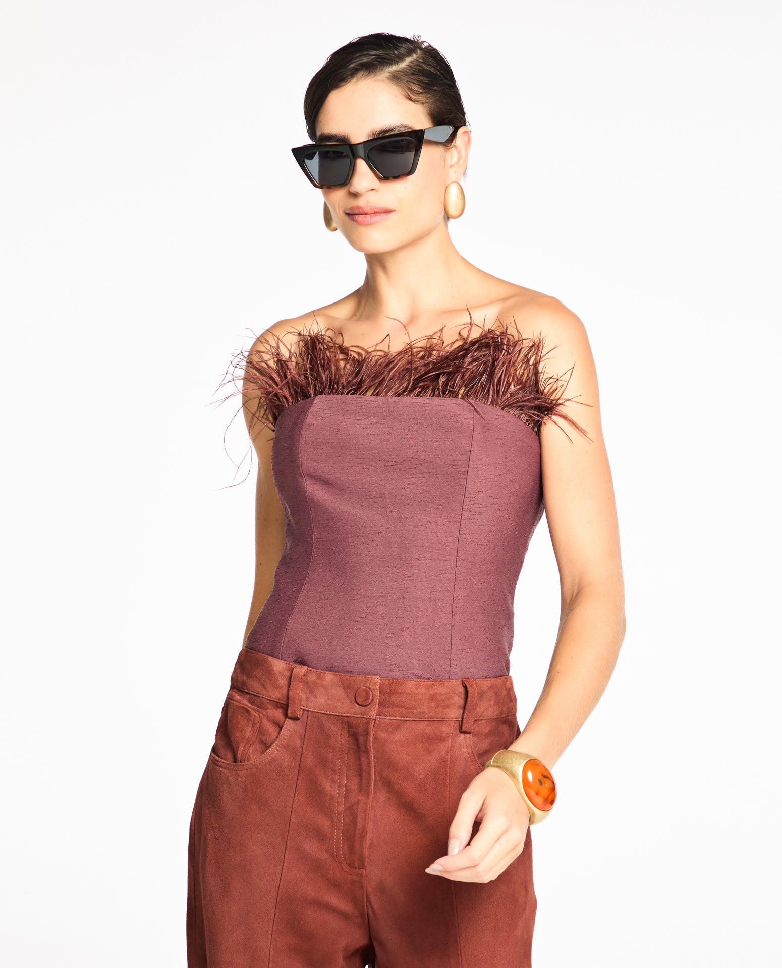 Top Com Plumas Jolie Shantung