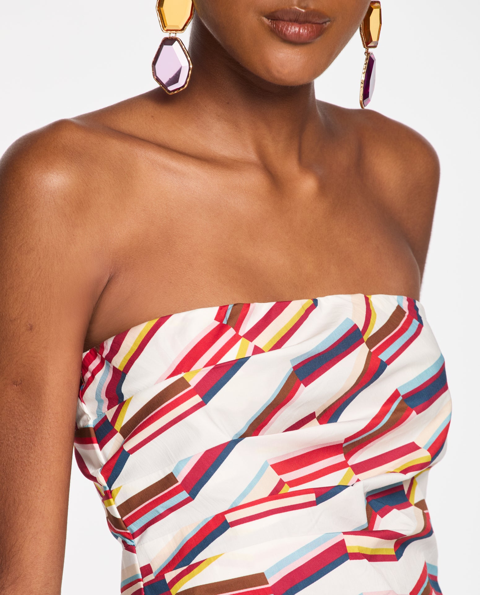 Top Lafort Sem Alças Carmen High Cotton Estampado