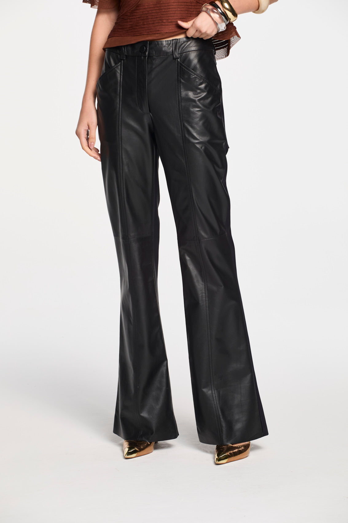Calça Lafort Boot Cut Berthe Couro