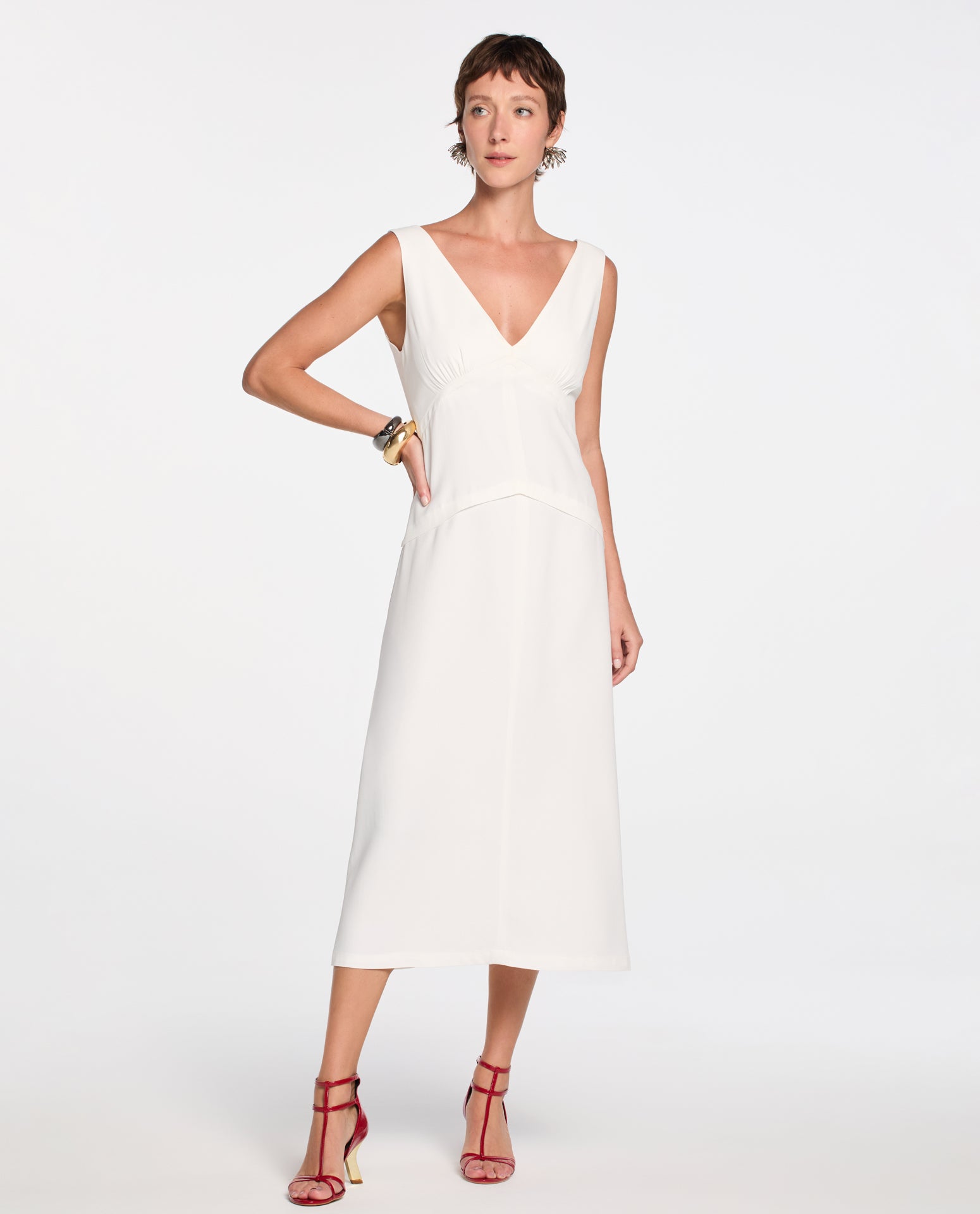 Vestido Lafort Decote V Frida Crepe