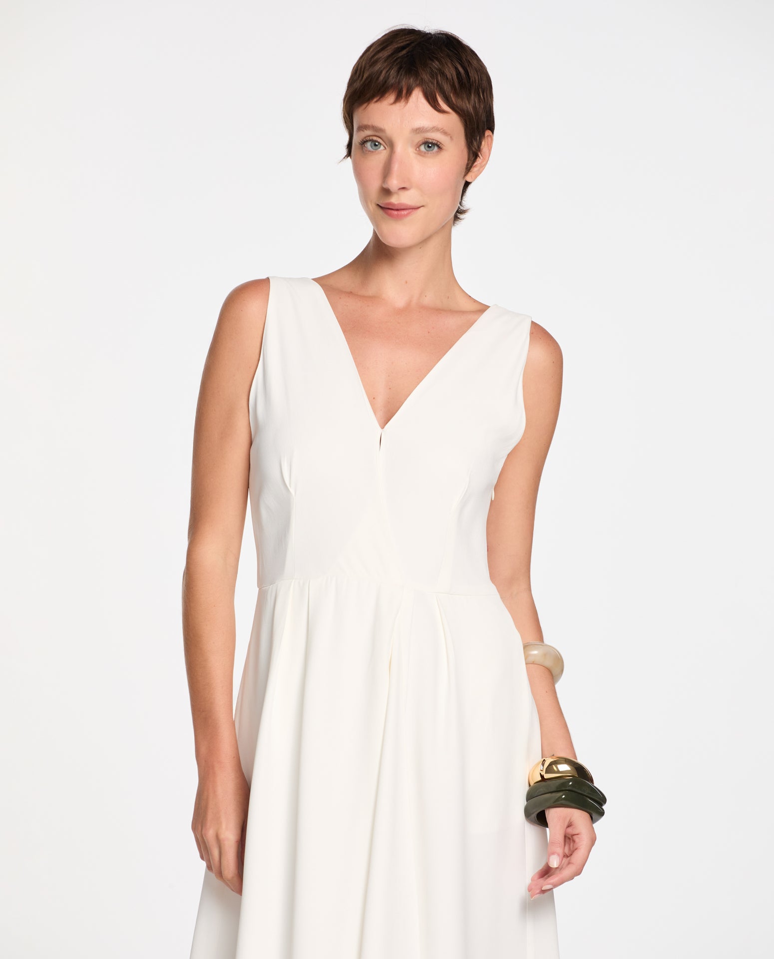 Vestido Lafort Pregas Gisela Crepe