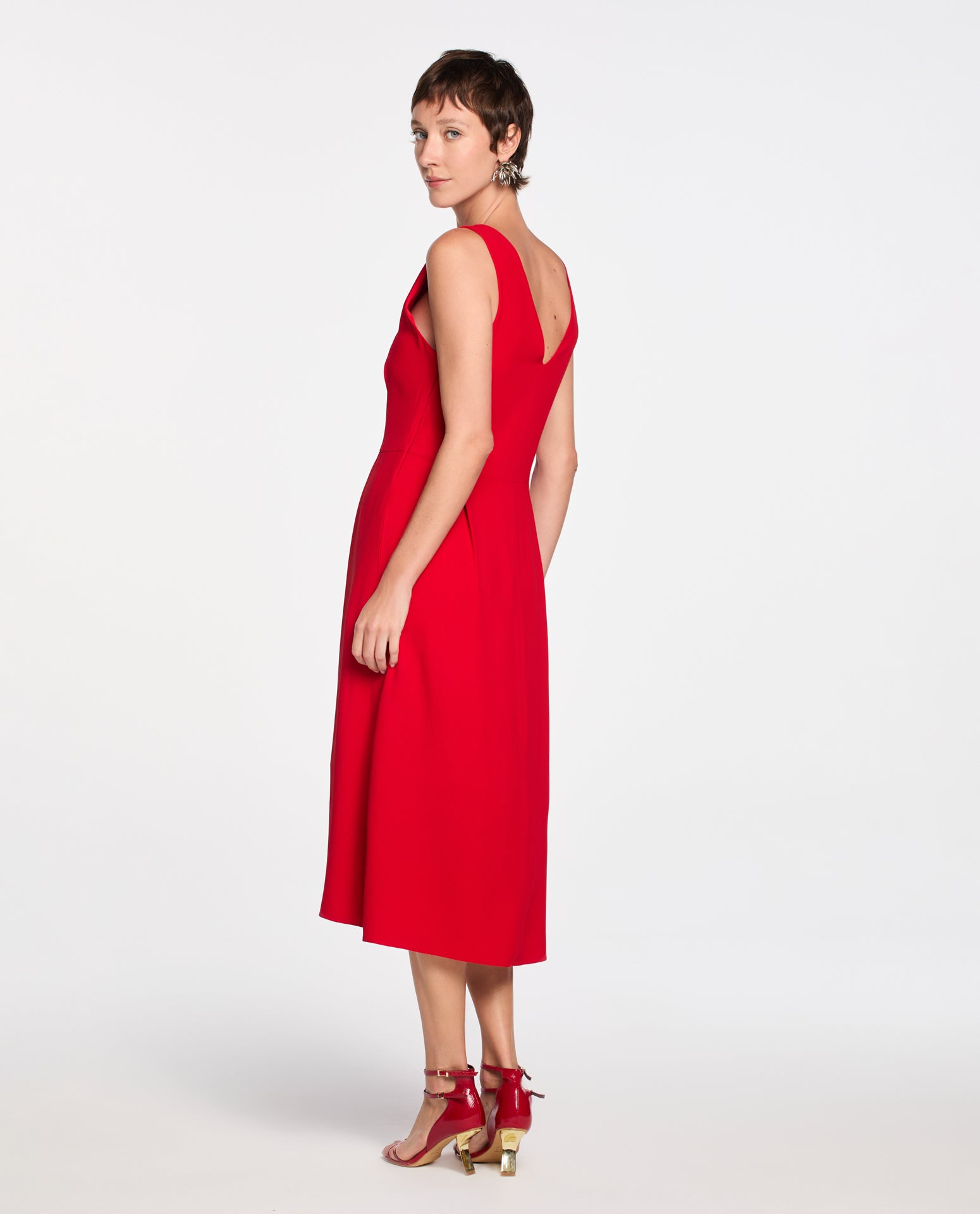 Vestido Lafort Pregas Gisela Crepe