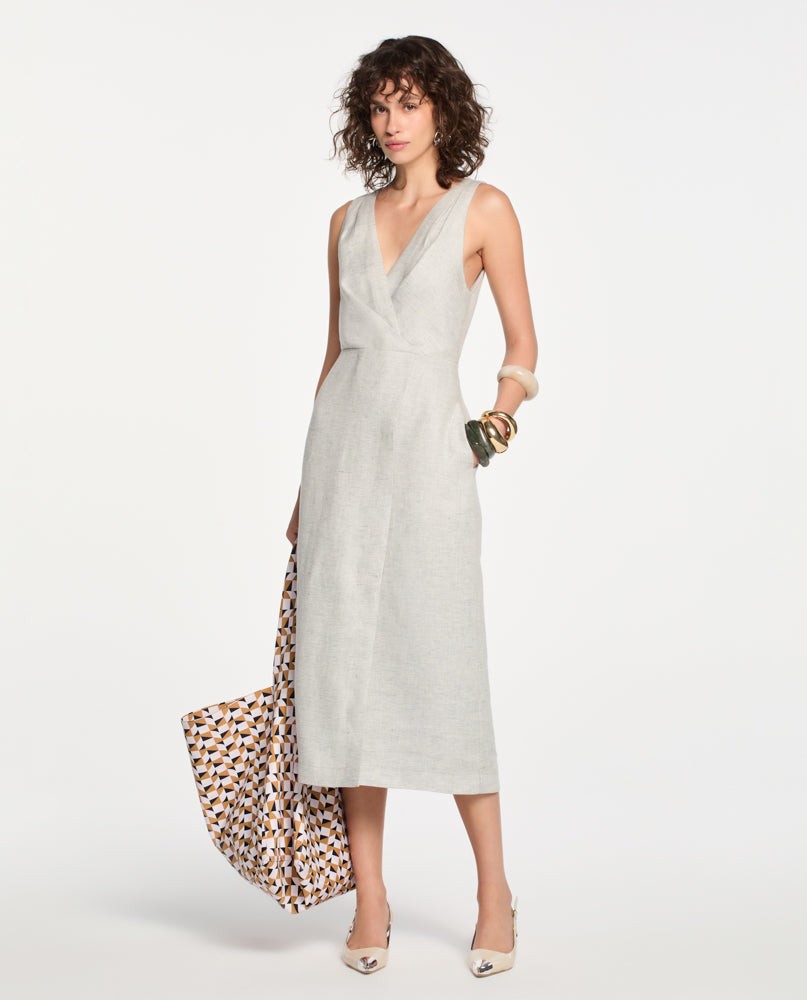 Vestido Lafort Com Transpasse Carmézia Linho
