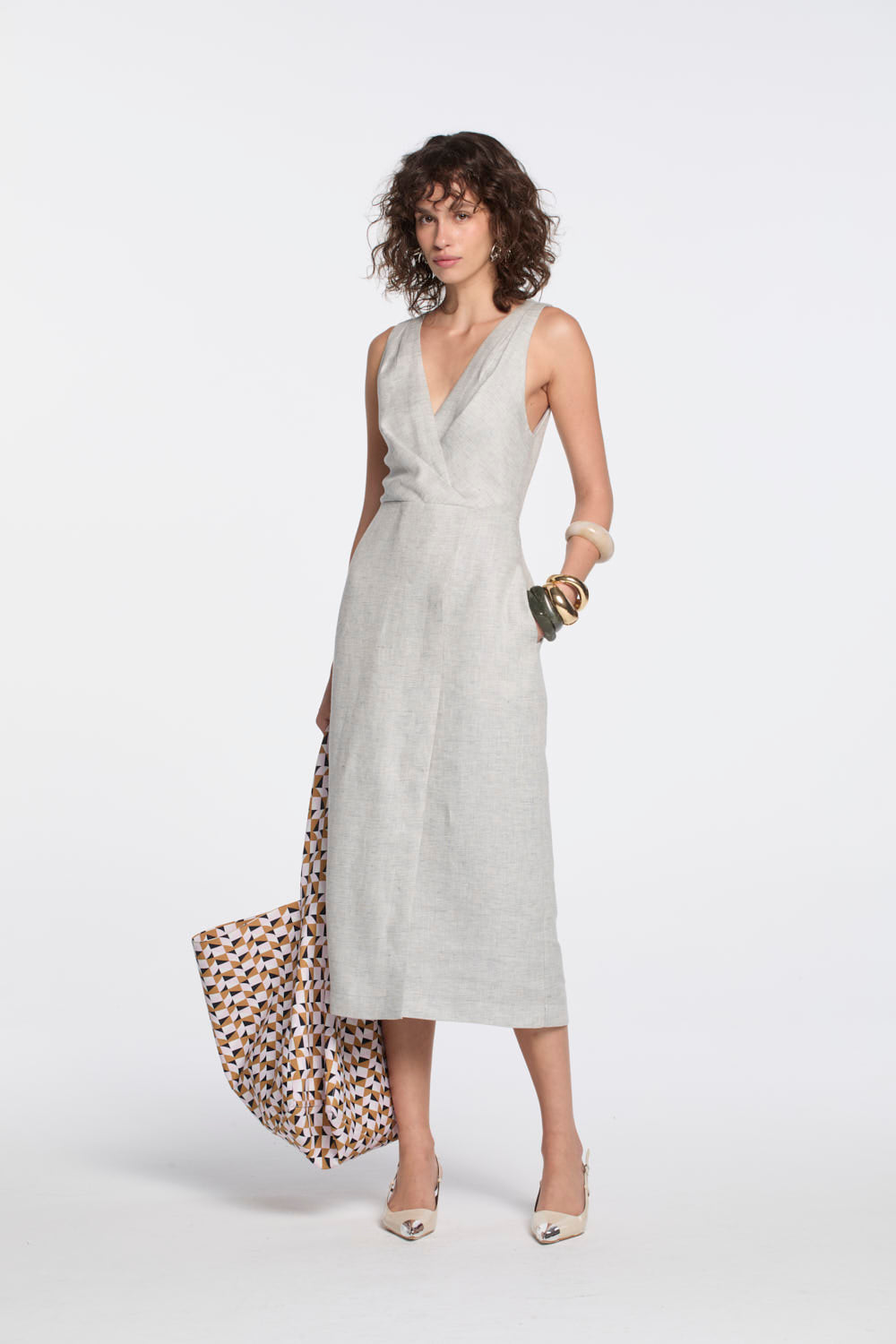 Vestido Lafort Com Transpasse Carmézia Linho