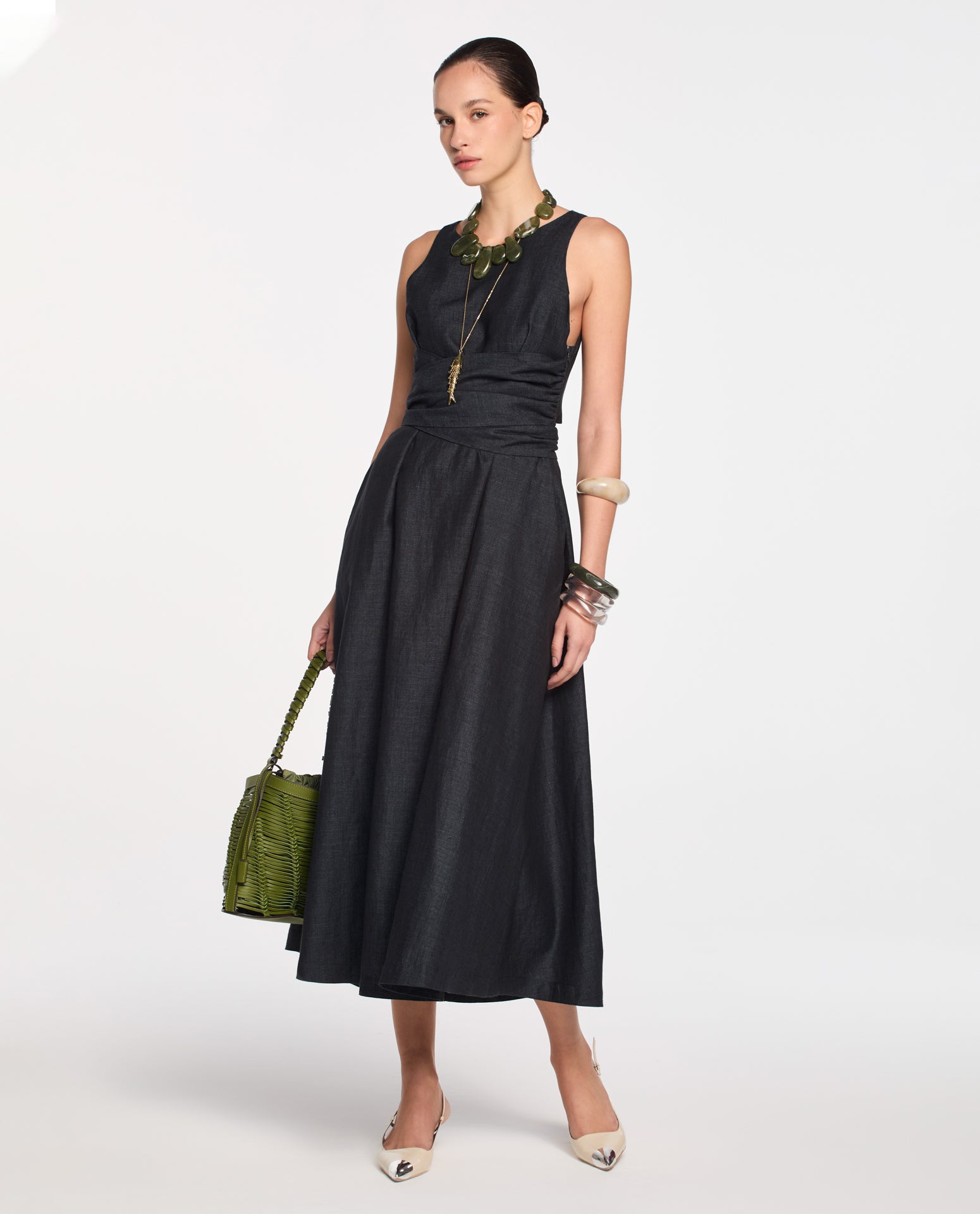 Vestido Lafort Com Faixa Cecília Linho