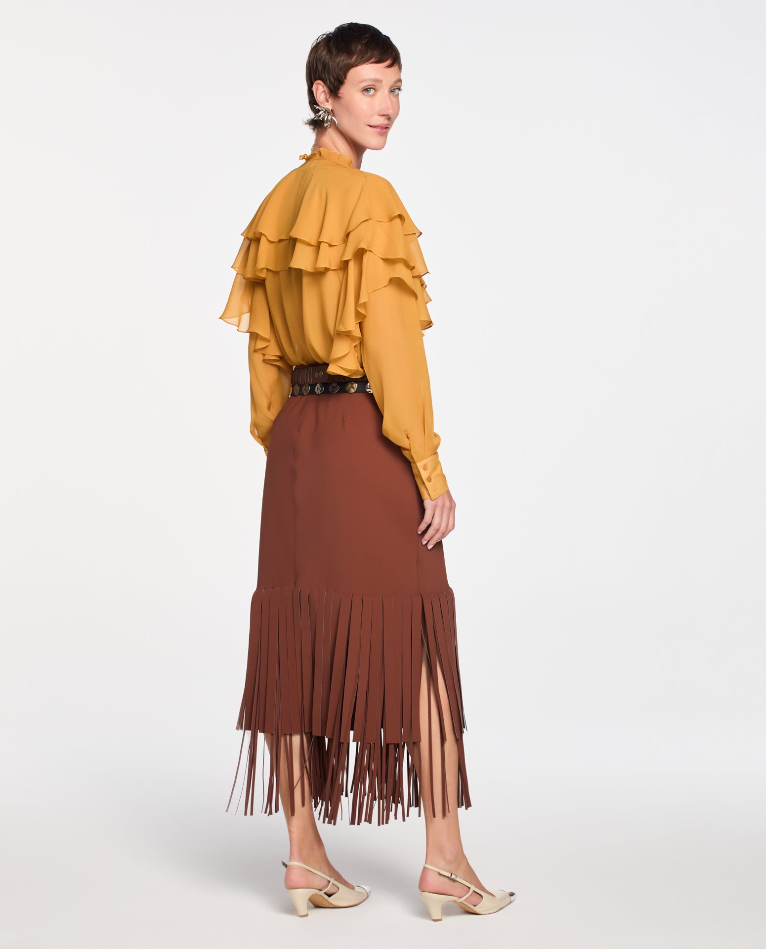 Camisa Lafort Babados Karina Georgette