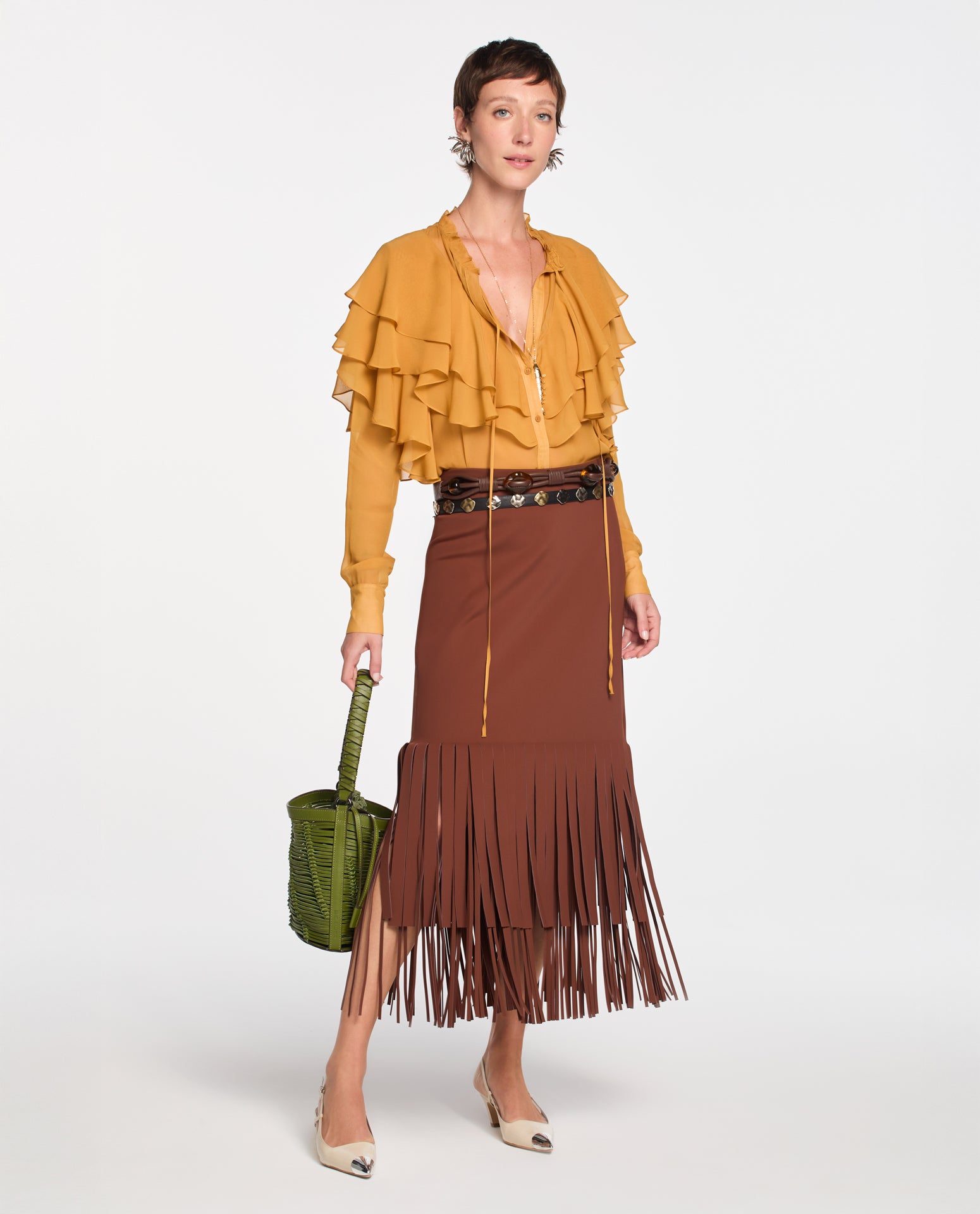 Camisa Lafort Babados Karina Georgette
