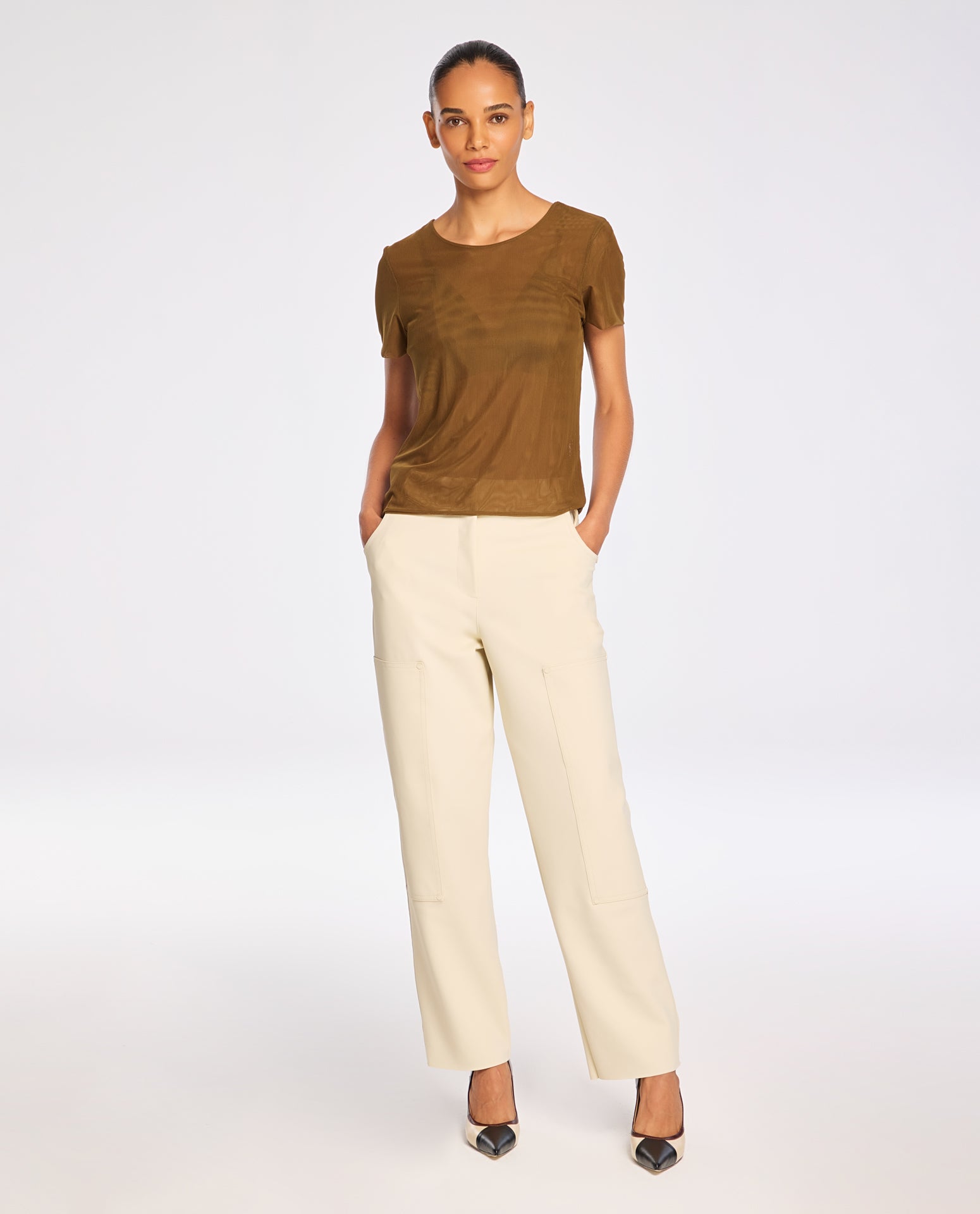 Blusa Lafort Manga Curta Tabata Tela Block - Light