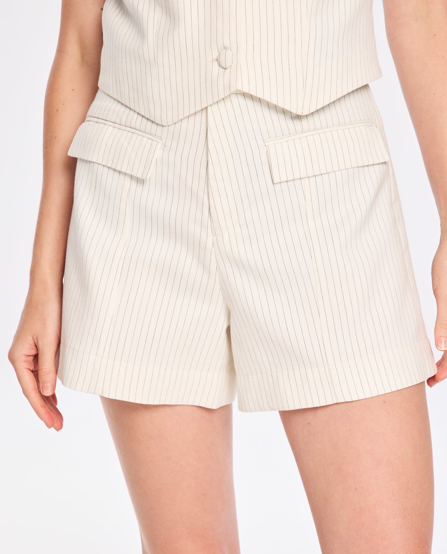 Shorts Lafort Com Bolsos Manon Algodão Listrado