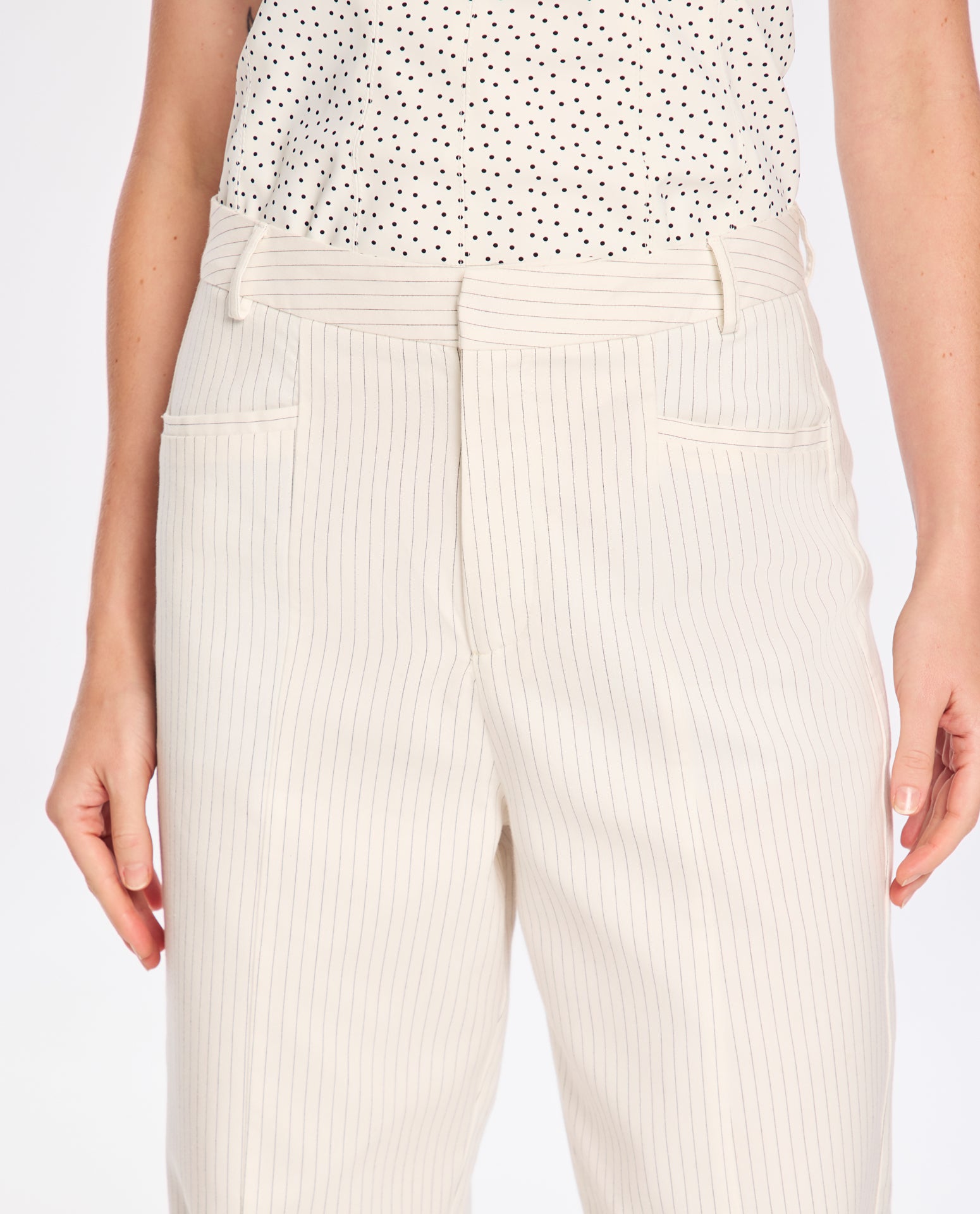 Calça Lafort Com Bolsos Manon Algodão Listrado