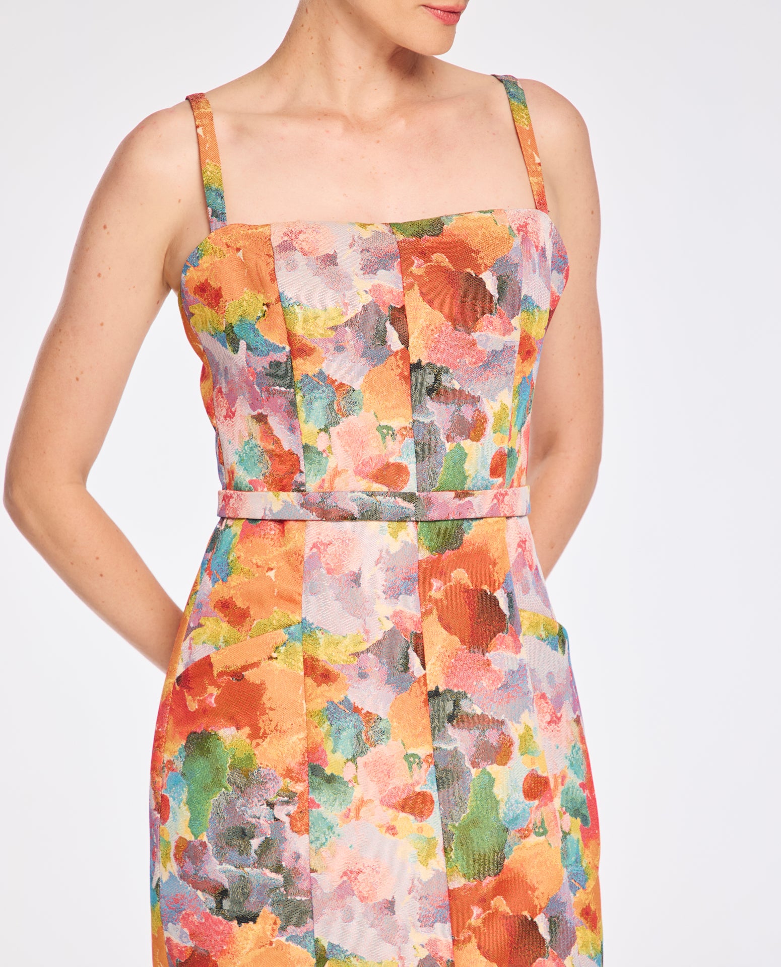 Vestido Lafort Longo Com Fenda Victoire Jacquard