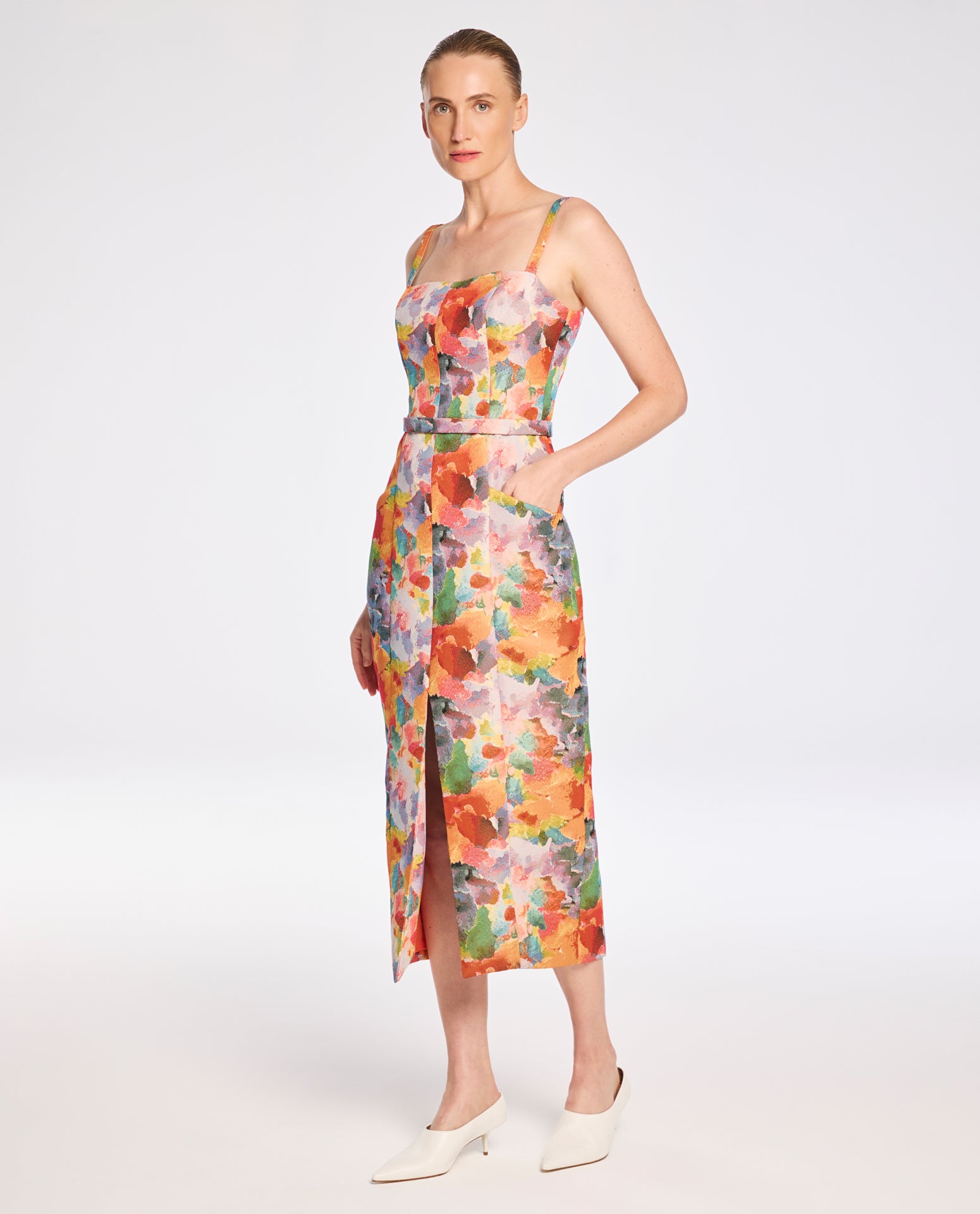 Vestido Lafort Longo Com Fenda Victoire Jacquard