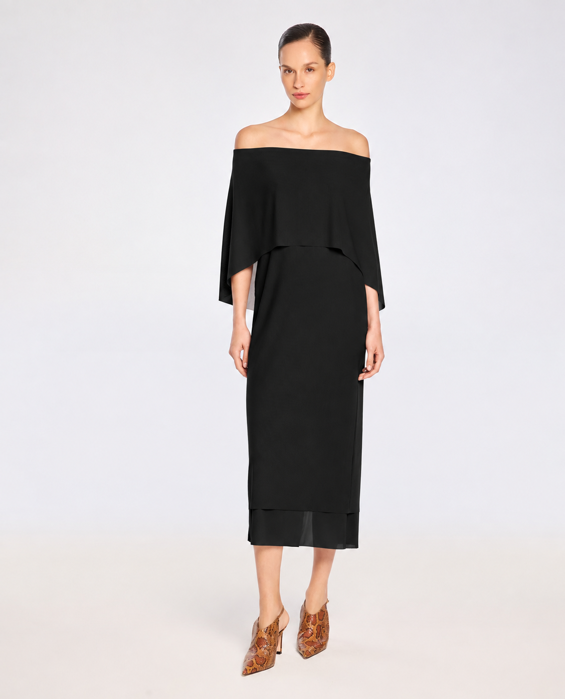 Vestido Lafort Ombro A Ombro Pandora Jersey Block