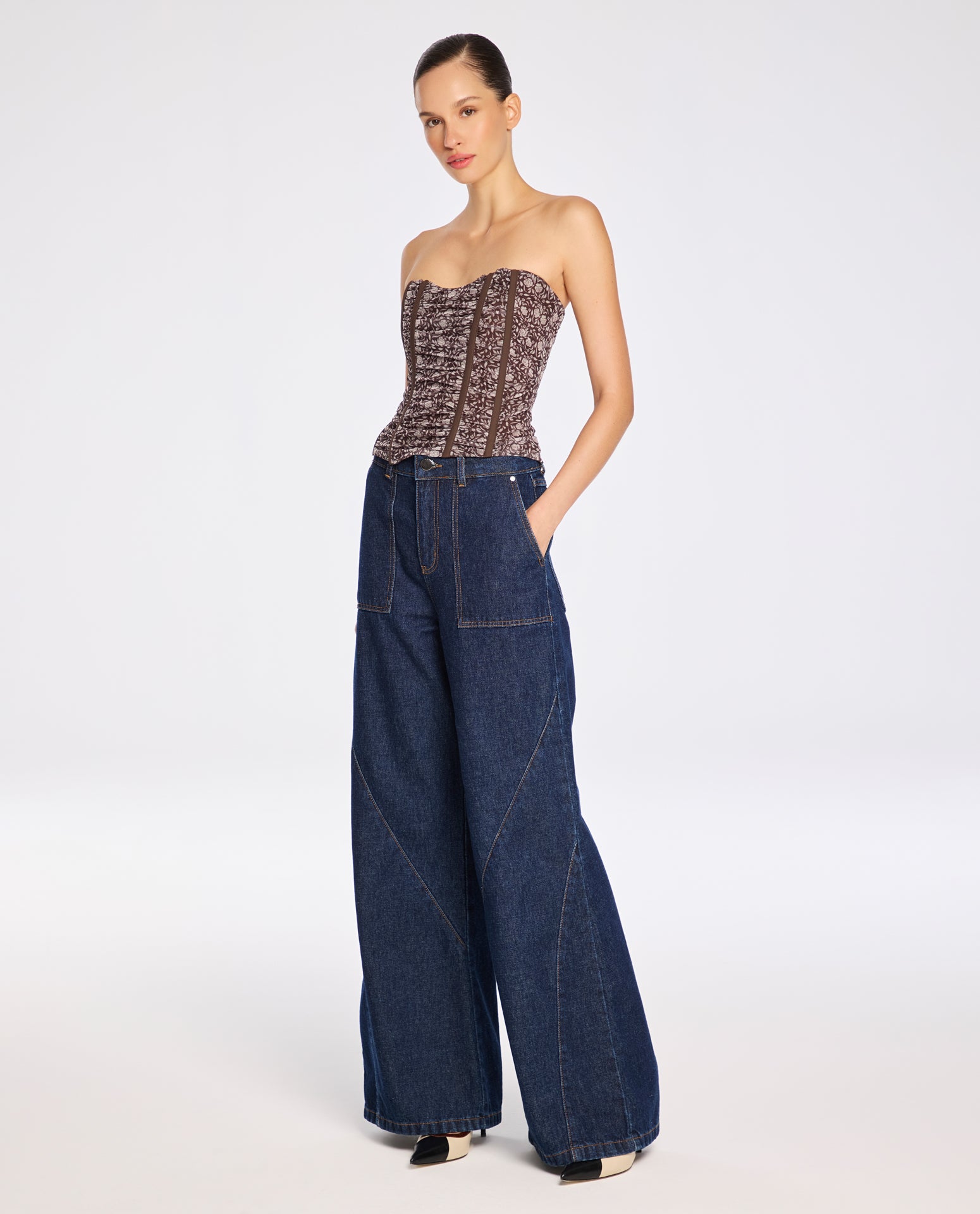 Calça Lafort Pantalona Com Bolsos Jade Jeans