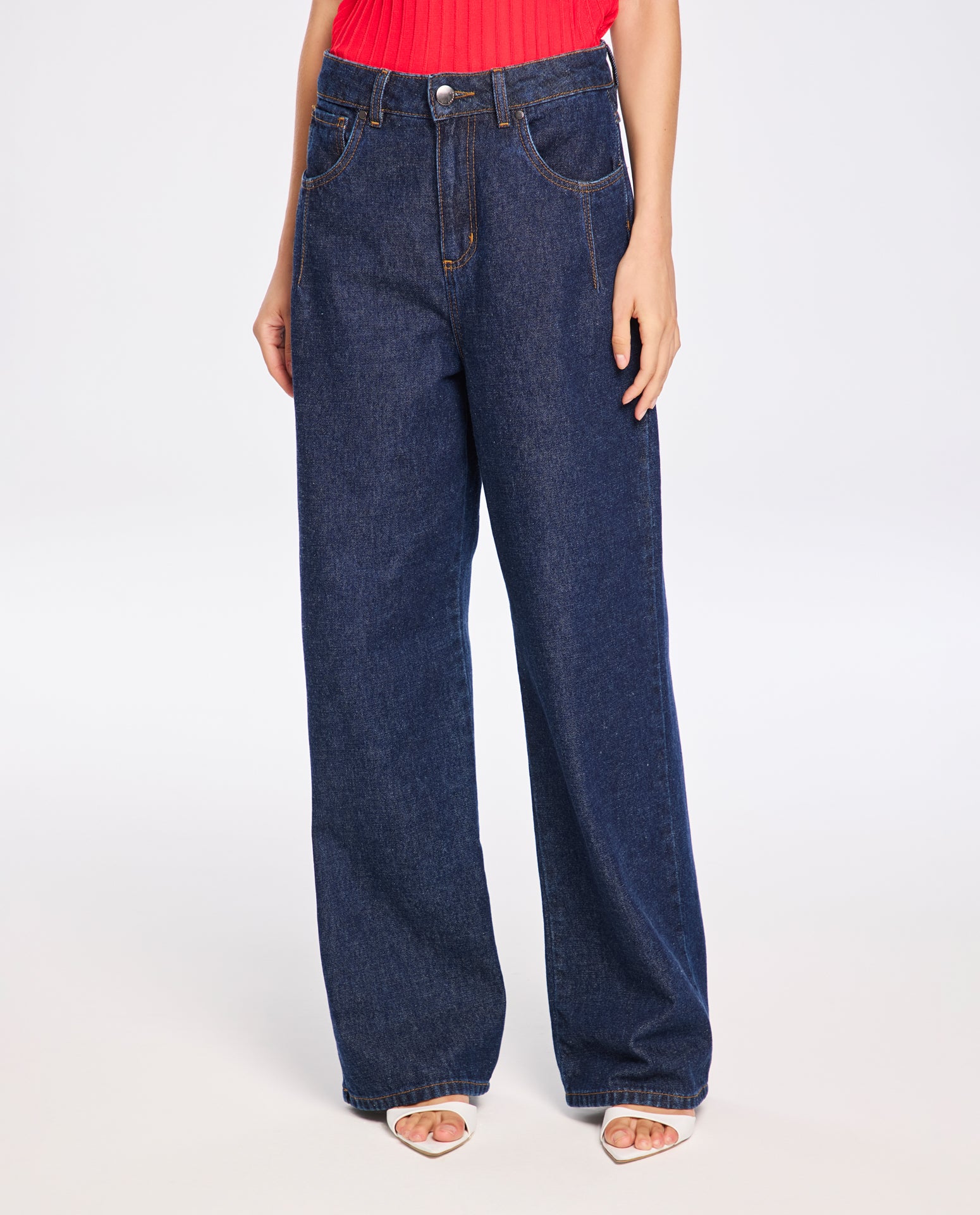 Calça Lafort Reta Com Pences Lorelai Jeans