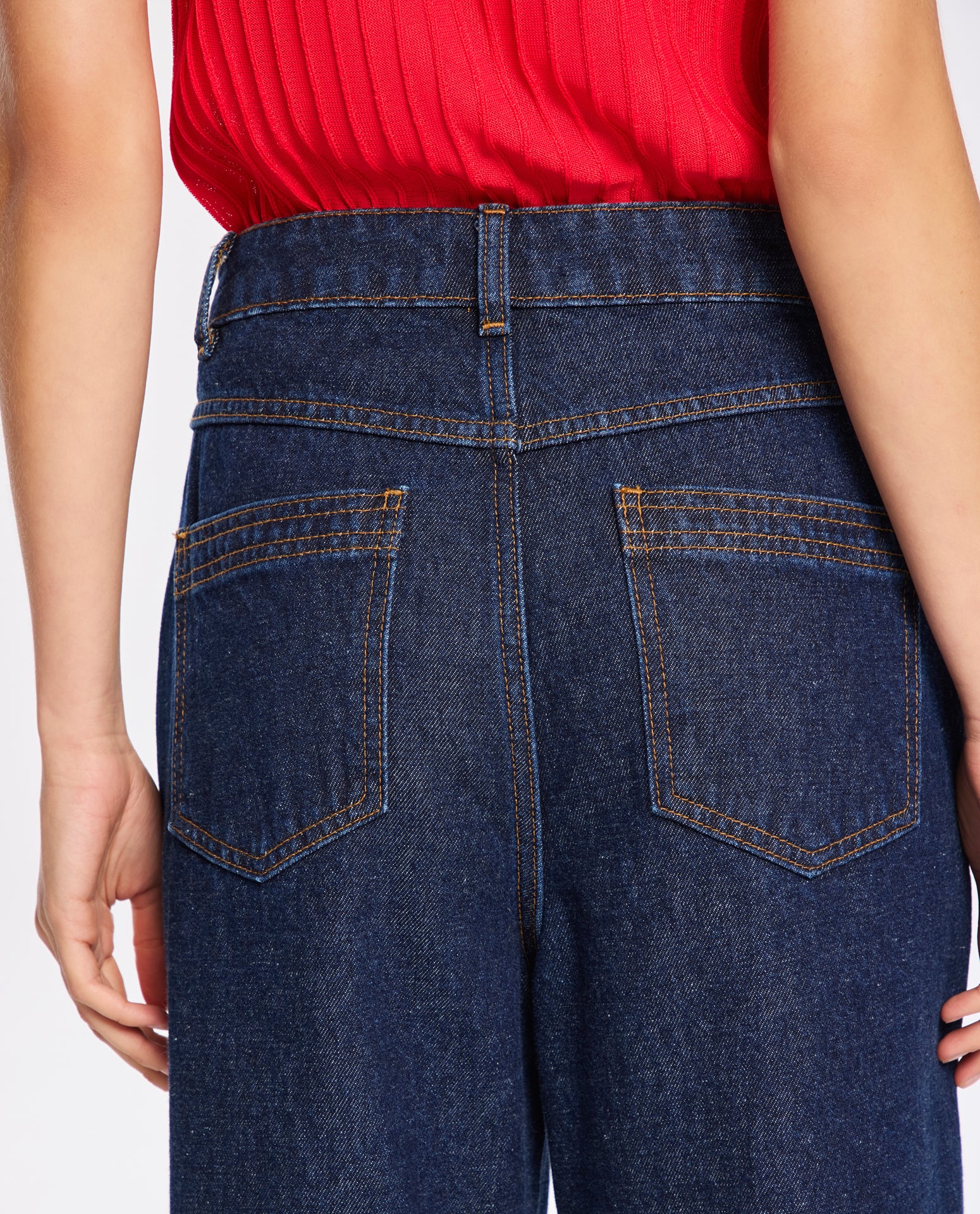 Calça Lafort Reta Com Pences Lorelai Jeans