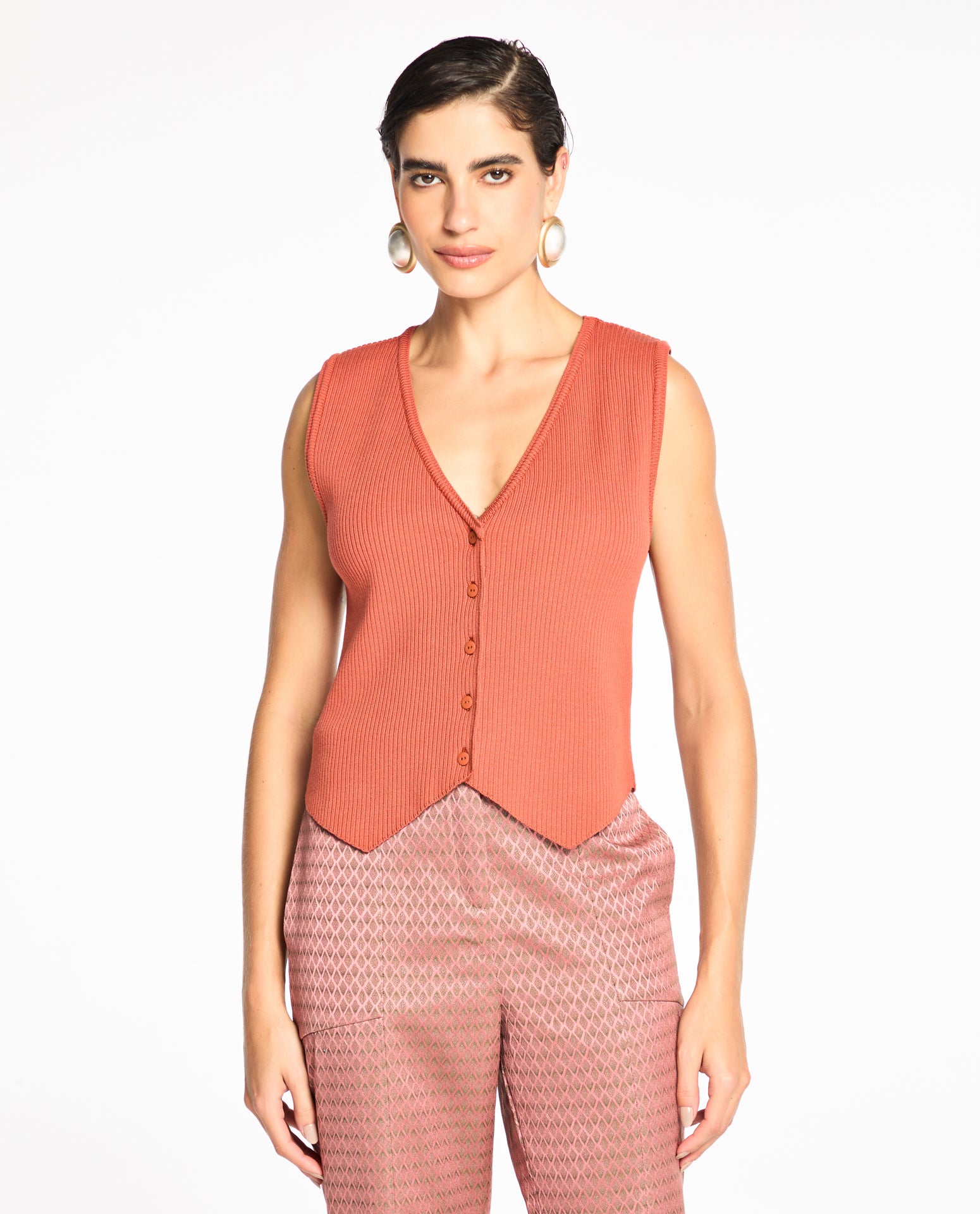 Top Lafort Colete Decote V Jordana Tricot