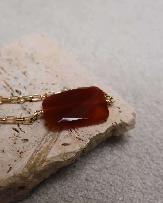 Bracelete Lafort Agata Laranja Metal