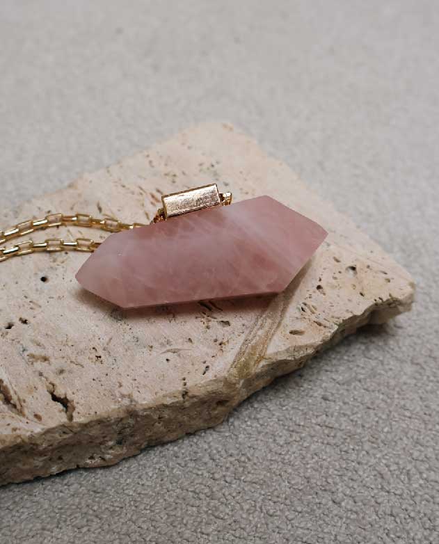 Colar Lafort Quartzo Rosa Metal