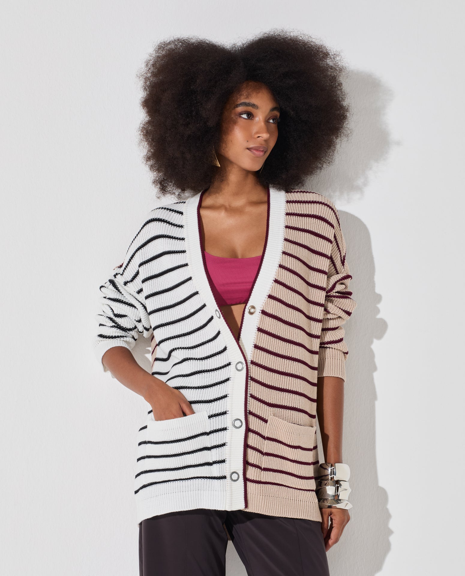 Cardigan Lafort Decote V Beatrice Tricot