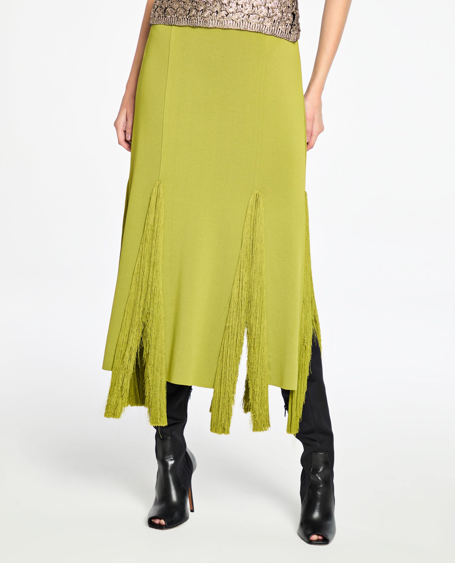 Saia Lafort Midi Com Franjas Diana Tricot