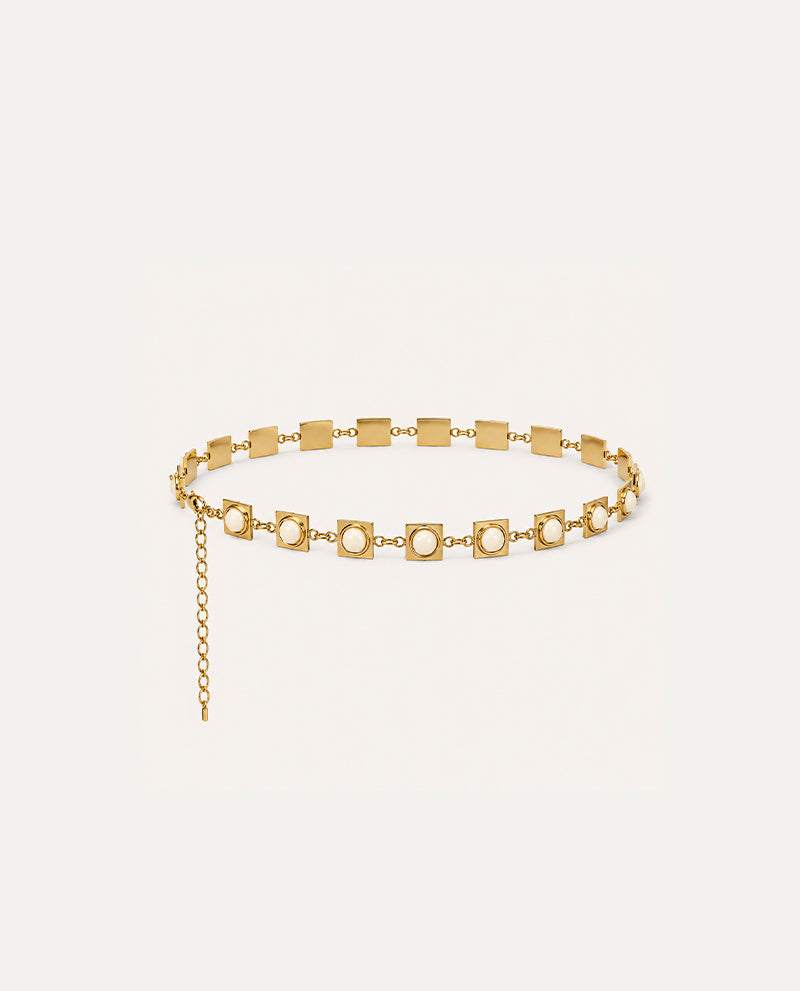Cinto Lafort Com Pedras Redondas Fleur Metal