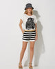LISTRADO PRETO/OFF WHITE / P